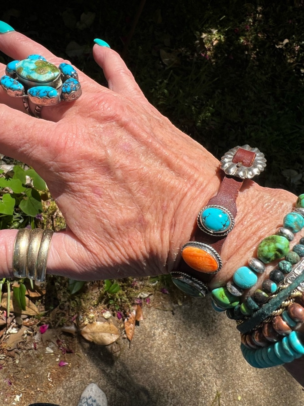 🩵🩵Native American Made Genuine Turquoise, Sterling Silver and Leather Braclet🩵🩵 - Picture 10 of 10